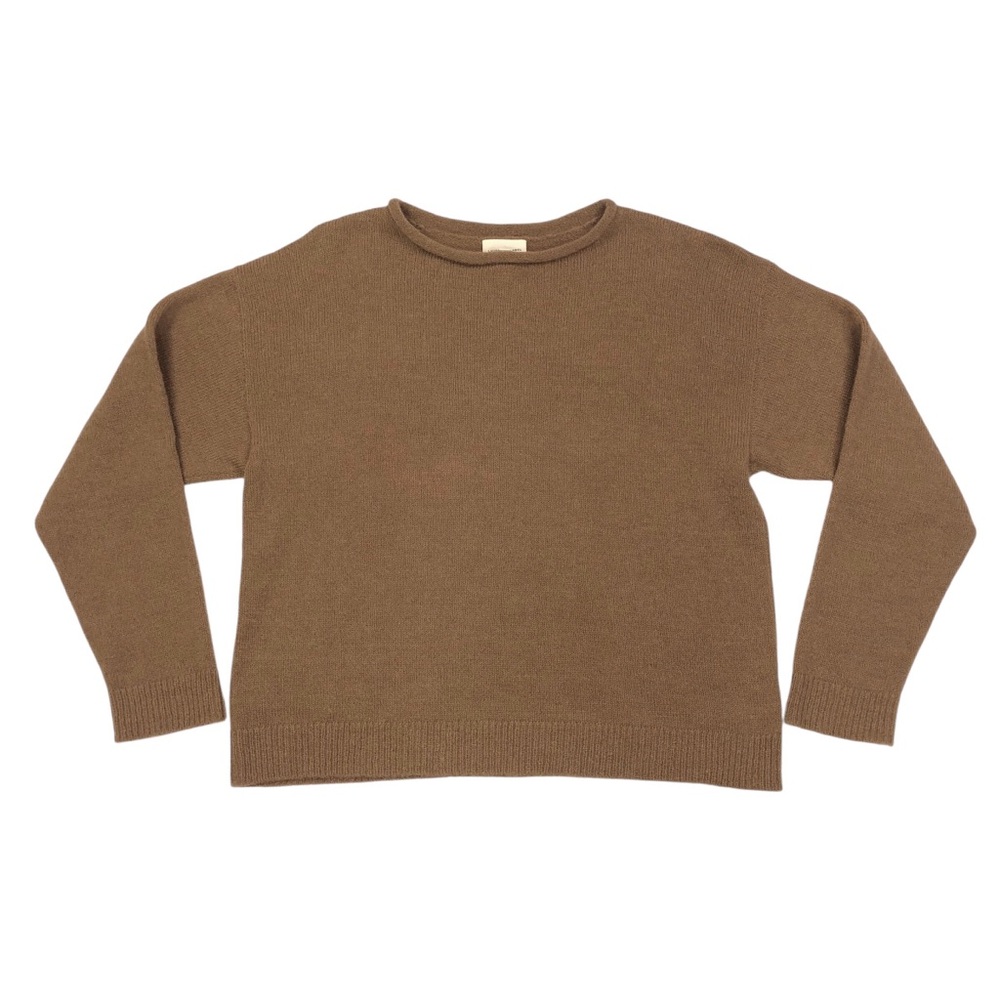 Laude the Label Alpaca Mohair Silk Blend Knit Sweater Women's M Brown Relax Fit